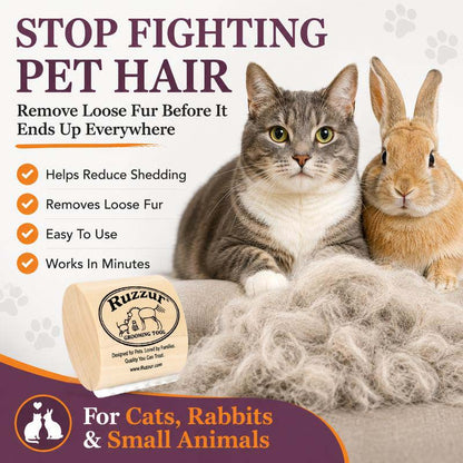 Ruzzur Kit — De-Shedding Brush + Waterless Cleansing Mist for Dogs, Cats & All Pets