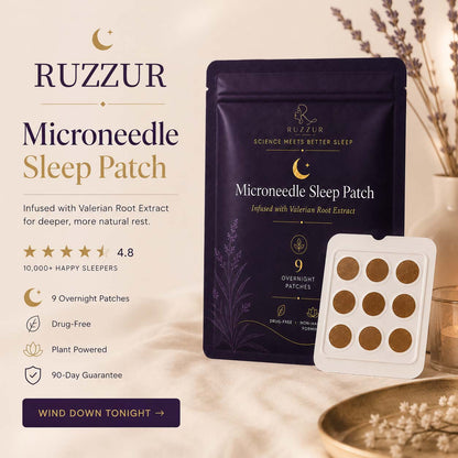 Ruzzur Microneedle Sleep Patches – Valerian Root, 9 Overnight Patches