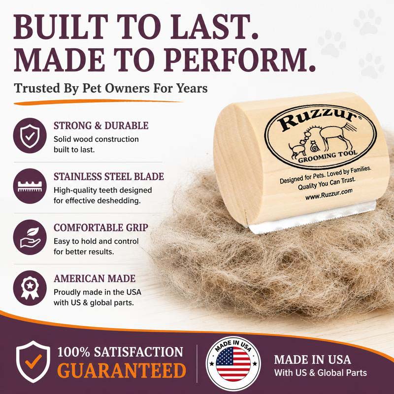 Ruzzur Kit — De-Shedding Brush + Waterless Cleansing Mist for Dogs, Cats & All Pets