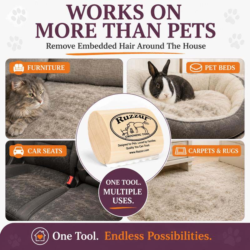 Ruzzur Kit — De-Shedding Brush + Waterless Cleansing Mist for Dogs, Cats & All Pets